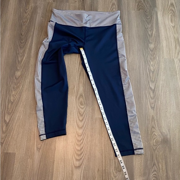 Vineyard Vines Navy Blue Gingham Leggings Performance Women’s size Large - Picture 8 of 9